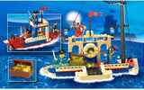 LEGO 188Pcs LegoINGs City Pirates Of Caribbean Bricks Bounty Pirate Ship Building Blocks Sets Educational Toys