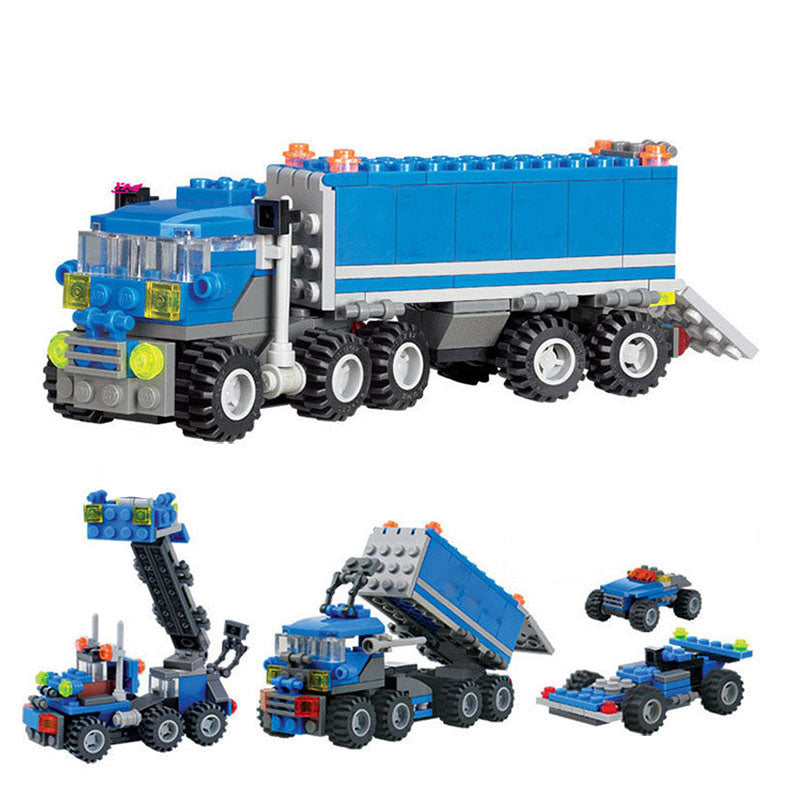 LEGO 163pcs DIY Transport Dumper Truck Toys Small Particles Building Blocks Model Early Educational Toy for Kids