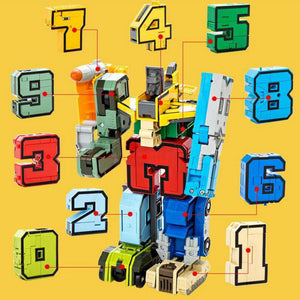 15Pcs Creative Blocks Action Figure Transformation Number Robot Deformation Robot Toy