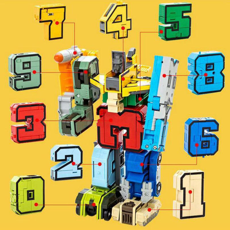 15Pcs Creative Blocks Action Figure Transformation Number Robot Deformation Robot Toy