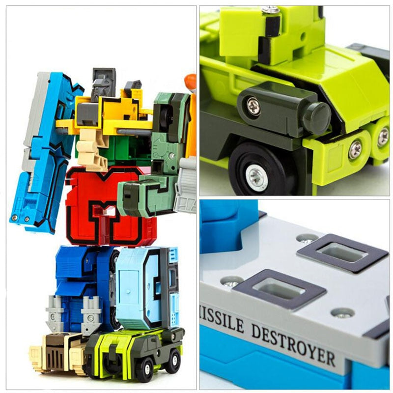 15Pcs Creative Blocks Action Figure Transformation Number Robot Deformation Robot Toy