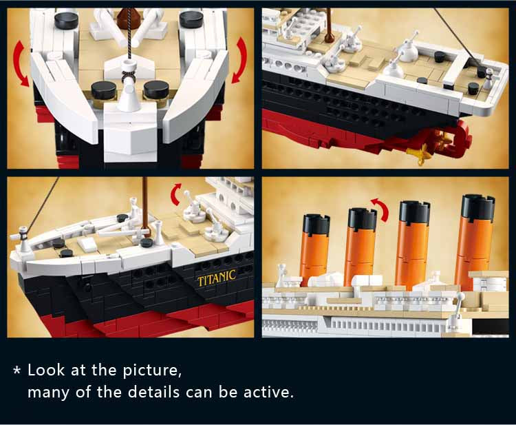 Model building kits city Titanic RMS ship 3D blocks Educational model building toys hobbies for children compatible with legoe