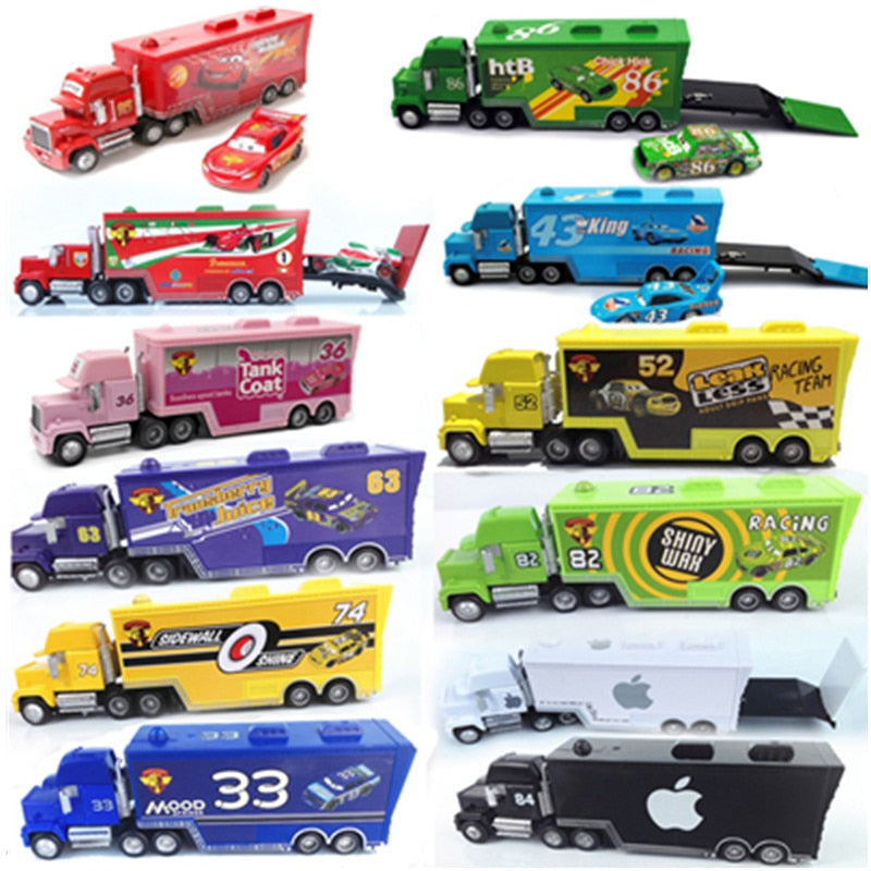 Disney Hot Sales Pixar Cars 2 Newest Lightning McQueen Mack Uncle Truck 1:55 Diecast The King Car Toys