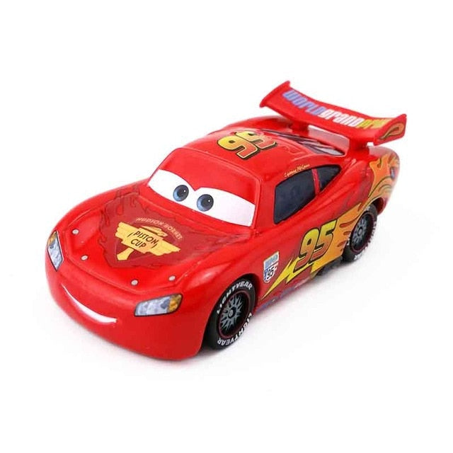 Disney Pixar Cars Racer King Chick Hicks Dinoco Lightning McQueen Metal Toy Car For Kids Gift 1:55