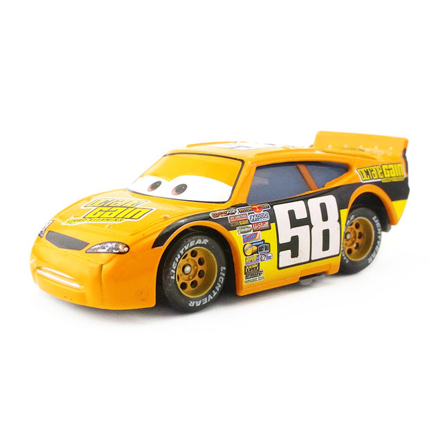 Disney Pixar Cars Racer King Chick Hicks Dinoco Lightning McQueen Metal Toy Car For Kids Gift 1:55