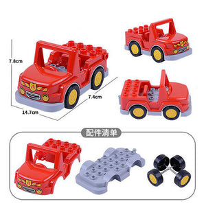 LEGO DIY Big Duploe Block Set Toys Compatible With Duploe Baseplate Car