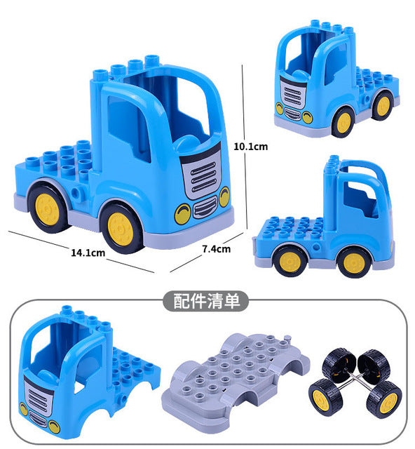 LEGO DIY Big Duploe Block Set Toys Compatible With Duploe Baseplate Car