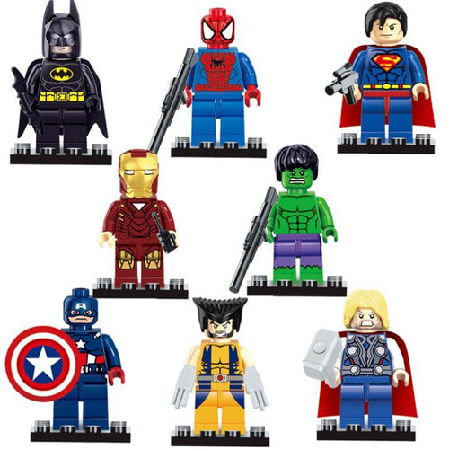 LEGO Super Heroes Marvel Figures Captain American The Hulk Spiderman Iron Man