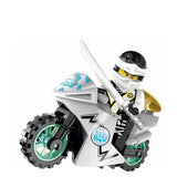 LEGO NINJA Heroes Kai Jay Cole Zane Nya Lloyd Motorcycle With Weapons Building Blocks Figure