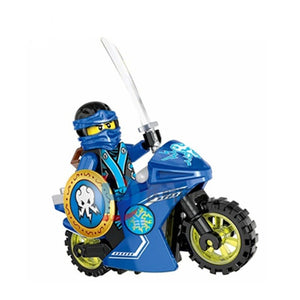 LEGO NINJA Heroes Kai Jay Cole Zane Nya Lloyd Motorcycle With Weapons Building Blocks Figure