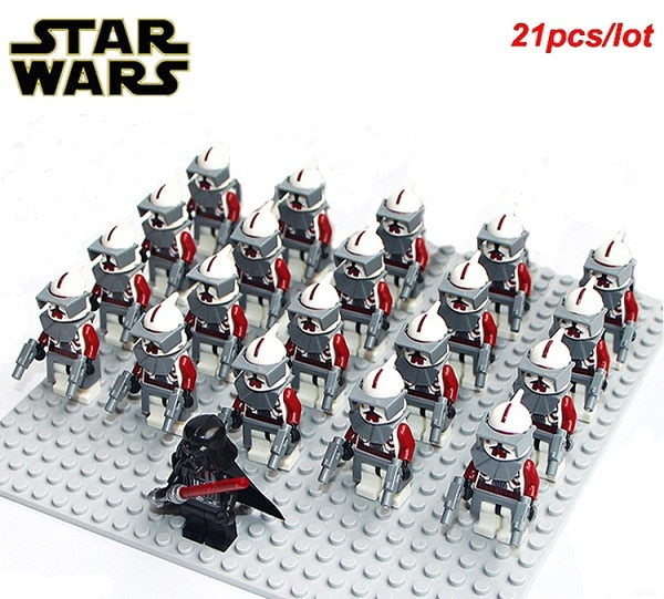 21pcs/lot STAR WARS Wolfpack Clone Trooper Commander Fox Clone Trooper Captain Rex compatible legoe Mini toy fig building block