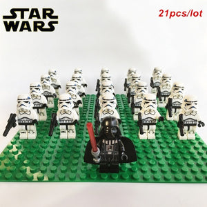 21pcs/lot STAR WARS Wolfpack Clone Trooper Commander Fox Clone Trooper Captain Rex compatible legoe Mini toy fig building block