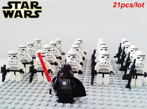 21pcs/lot STAR WARS Wolfpack Clone Trooper Commander Fox Clone Trooper Captain Rex compatible legoe Mini toy fig building block