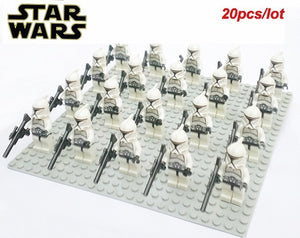 21pcs/lot STAR WARS Wolfpack Clone Trooper Commander Fox Clone Trooper Captain Rex compatible legoe Mini toy fig building block