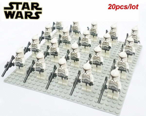 21pcs/lot STAR WARS Wolfpack Clone Trooper Commander Fox Clone Trooper Captain Rex compatible legoe Mini toy fig building block