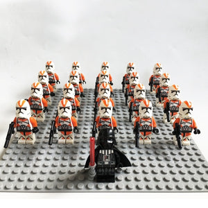 21pcs/lot STAR WARS Wolfpack Clone Trooper Commander Fox Clone Trooper Captain Rex compatible legoe Mini toy fig building block