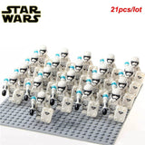 21pcs/lot STAR WARS Wolfpack Clone Trooper Commander Fox Clone Trooper Captain Rex compatible legoe Mini toy fig building block