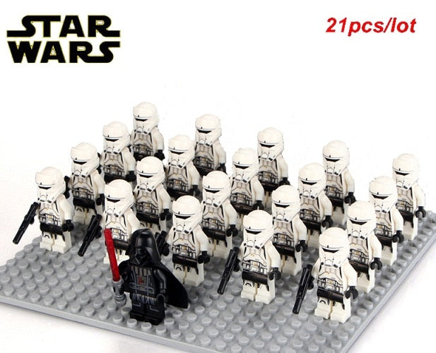 21pcs/lot STAR WARS Wolfpack Clone Trooper Commander Fox Clone Trooper Captain Rex compatible legoe Mini toy fig building block