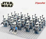 21pcs/lot STAR WARS Wolfpack Clone Trooper Commander Fox Clone Trooper Captain Rex compatible legoe Mini toy fig building block