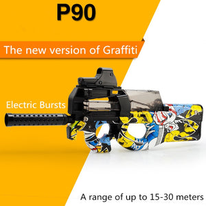 P90 Graffiti Edition Electric Toy GUN Water Bullet Bursts Gun Live CS Assault Snipe Weapon Outdoor Pistol Toys