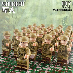 20PCS Military Team City Police Armed Assault Army soldiers legoingly Weapons Guns Figure WW2 World War Blocks Gift Baby Toys