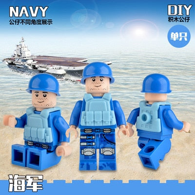 20PCS Military Team City Police Armed Assault Army soldiers legoingly Weapons Guns Figure WW2 World War Blocks Gift Baby Toys