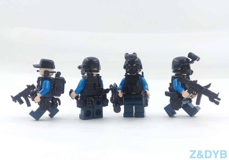 LEGO 215PCS/Lot SWAT Team City Police Military Figures Scene Series Soldier Army Gun Weapon