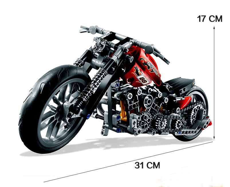 LEGO 378Pcs Technic Motorcycle Exploiture Model Harley Vehicle