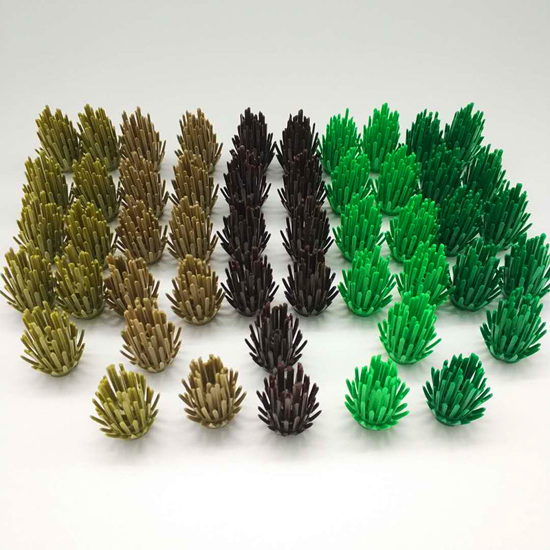 10pcs/Lot Bush Trees Green Grass Building Bricks Plants Blocks City Parts Accessories Compatible LegoINGlys Assemble Particles