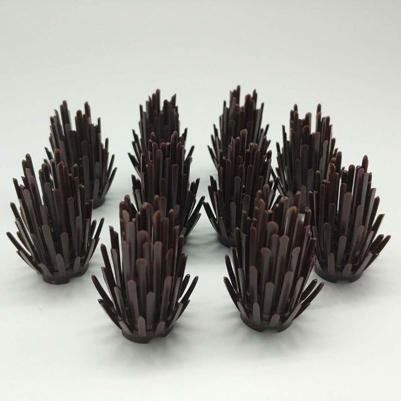 10pcs/Lot Bush Trees Green Grass Building Bricks Plants Blocks City Parts Accessories Compatible LegoINGlys Assemble Particles