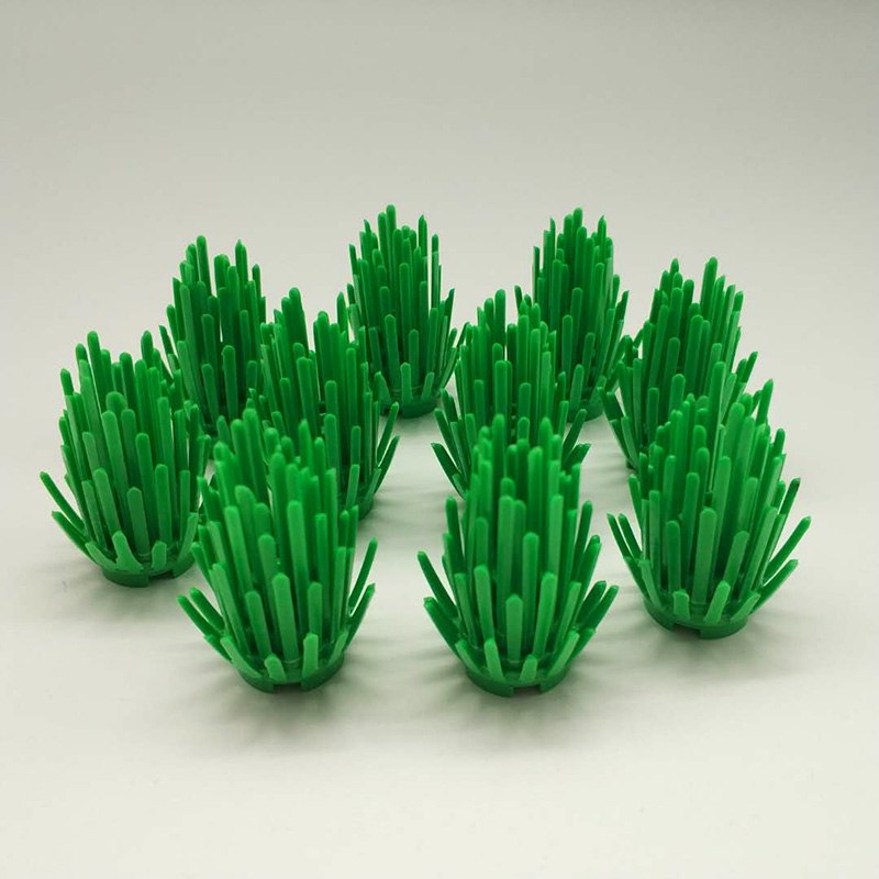 10pcs/Lot Bush Trees Green Grass Building Bricks Plants Blocks City Parts Accessories Compatible LegoINGlys Assemble Particles