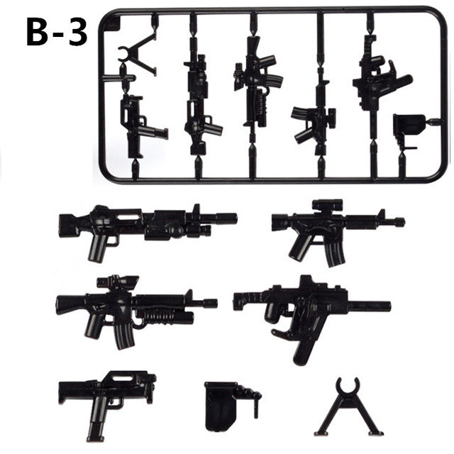 LEGO Guns Weapon Pack Military Swat Team Building Blocks City Police Soldiers Figure WW2 Military Army Builder Series Toys