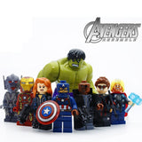 8pcs/lot LEGO The Avengers Hulk Thor Captain Iron-man Black Widow Building Blocks Kit Toys Kids Gifts