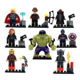 8pcs/lot LEGO The Avengers Hulk Thor Captain Iron-man Black Widow Building Blocks Kit Toys Kids Gifts