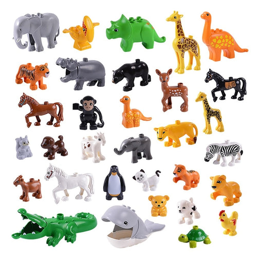 Animal Series Model Figures Big Building Blocks Animals Educational Toys For Kids Children Gift LEGO Duploed