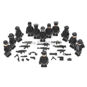 LEGO 12pcs/set Legoingly Military SWAT Teams Figure Set City Police Weapon Model Building Blocks