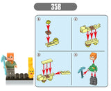 Minecrafted Style Zombie Steve figure DIY Building Blocks Toys Compatible Legoings Model