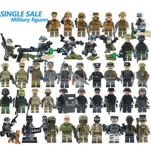 LEGO WW2 Russian Italy US germans British military army soldiers building blocks diy mini brick figures