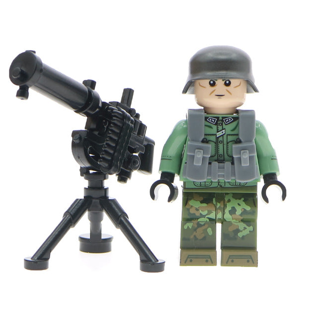 LEGO WW2 Russian Italy US germans British military army soldiers building blocks diy mini brick figures