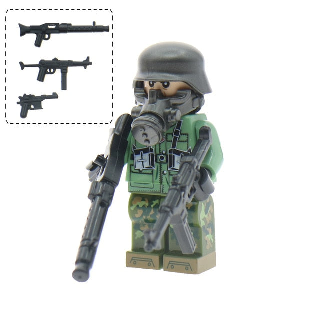 LEGO WW2 Russian Italy US germans British military army soldiers building blocks diy mini brick figures