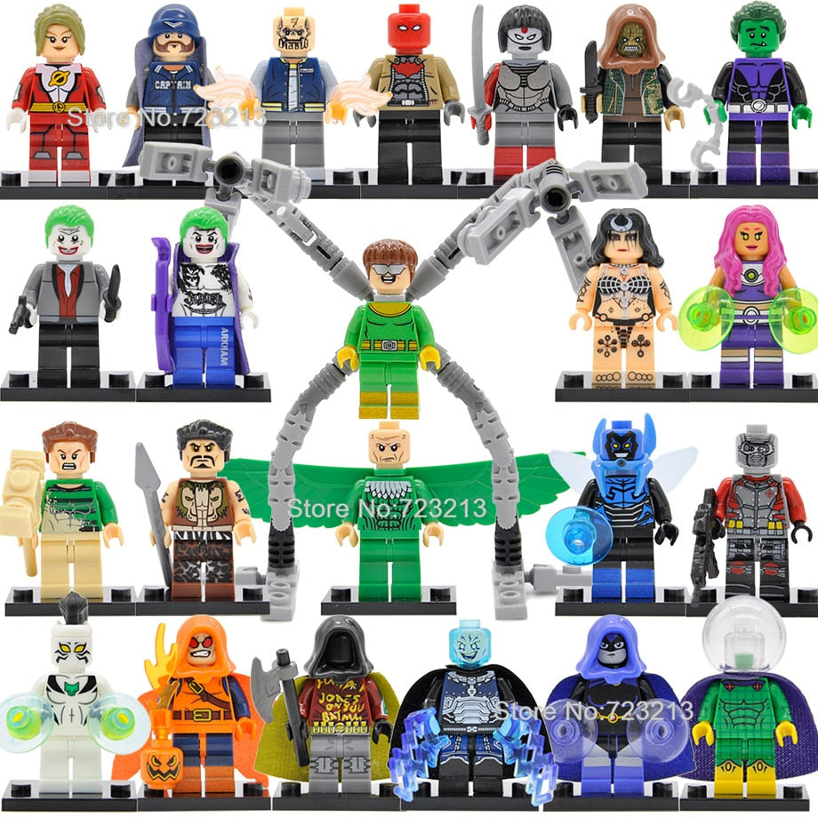 LEGO Super Hero White Tiger Doctor Octopus Figure Starfire Vulture Raven Mysterio Robin Electro Building Blocks Toys