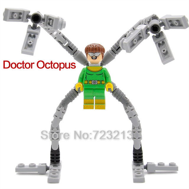 LEGO Super Hero White Tiger Doctor Octopus Figure Starfire Vulture Raven Mysterio Robin Electro Building Blocks Toys