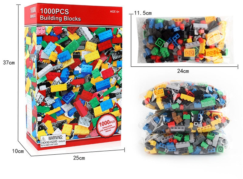 1000Pcs City Building Blocks Sets LEGO DIY Creative Bricks Friends Creator Parts