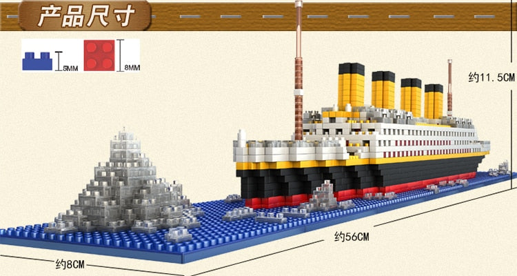 LEGO Titanic RMS Blocks Building Cruise boat set brick Children toys Aircrafted Carrier Pirate Black Pearl