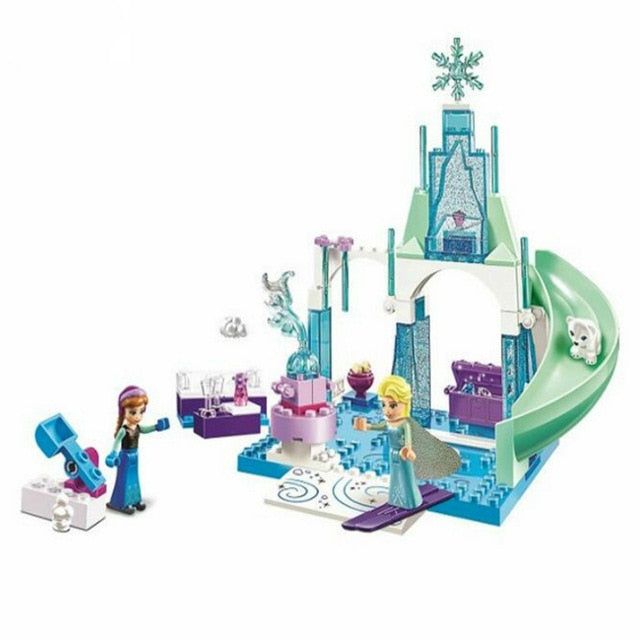 LEGO Princess  Cinderella Elsa Anna Mermaid Ariel Castle Building Blocks Figure Girl Friends Bricks Toys