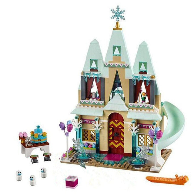 LEGO Princess  Cinderella Elsa Anna Mermaid Ariel Castle Building Blocks Figure Girl Friends Bricks Toys