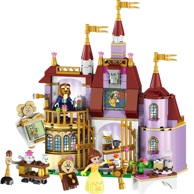 LEGO Princess  Cinderella Elsa Anna Mermaid Ariel Castle Building Blocks Figure Girl Friends Bricks Toys