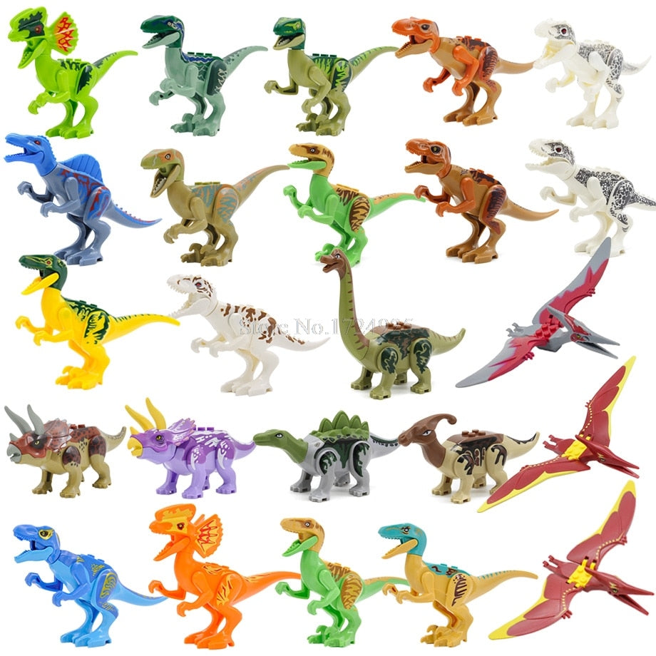 LEGO 24pcs/lot Jurrassic Figure Jurassic Dinosaur Set Tyrannosaurus Archaeopteryx