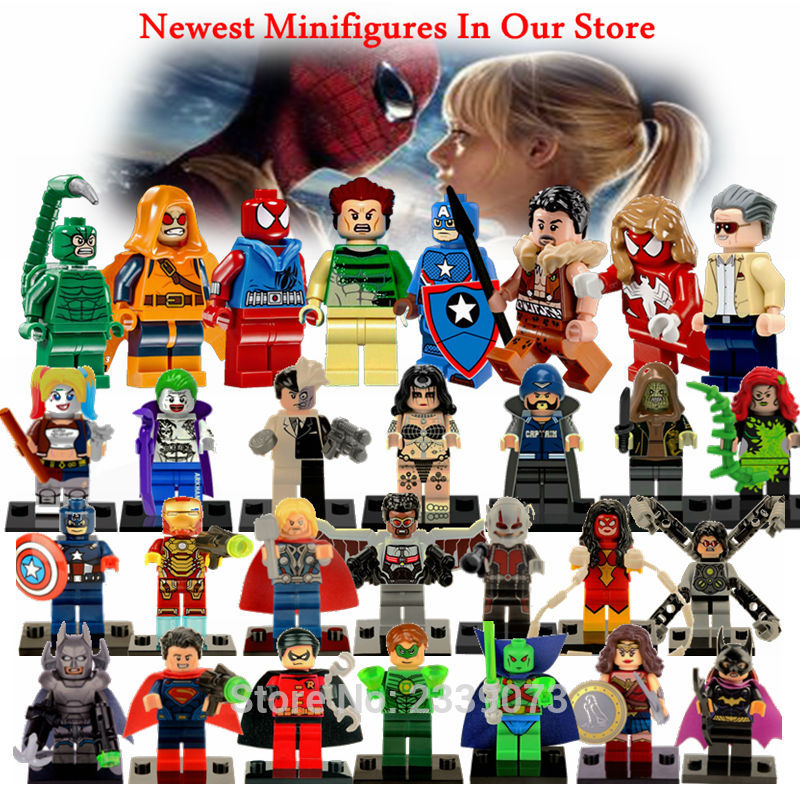 LEGO Doll Super Heroes Figure Toy Spiderman Batman Superman Iron Man Toy For Children Deadpool