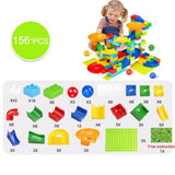 104-208PCS Marble Race Run Maze Ball Track Building Blocks Plastic Funnel Slide Big Size Bricks Compatible Legoingly Duplo Block